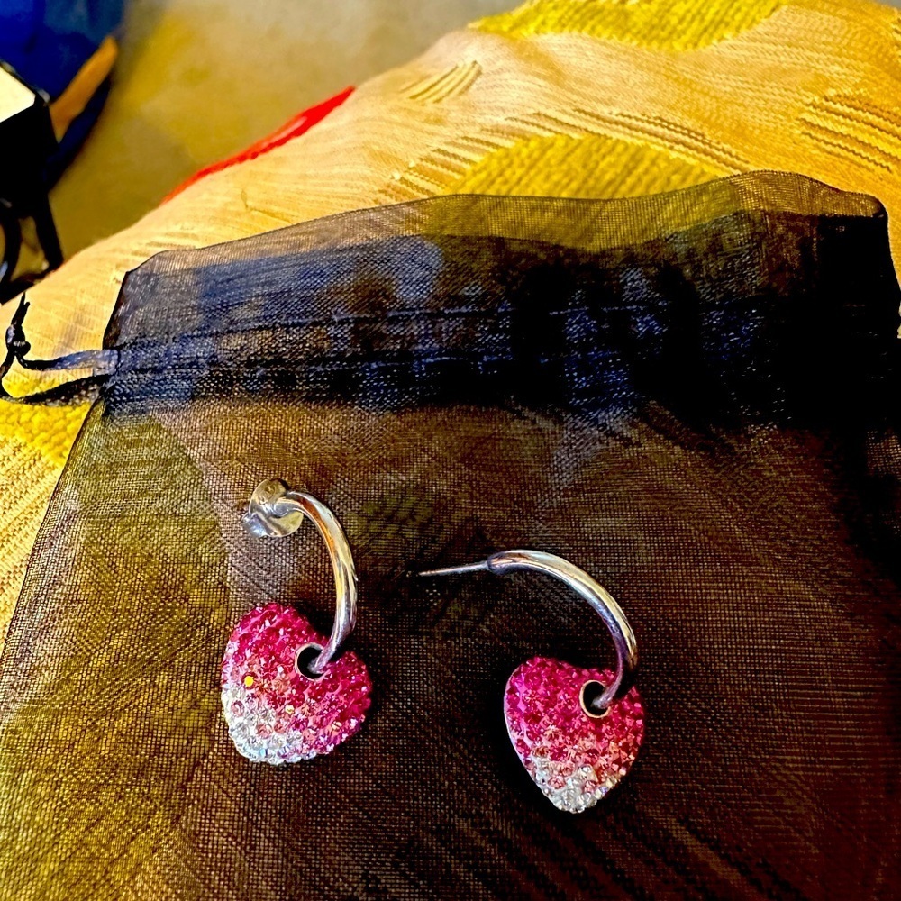 Earrings ombré crystal s/s petite approx 1" hanging